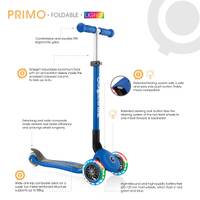 Globber Primo Three Wheeled Kids Scooter with Flashing Lights image