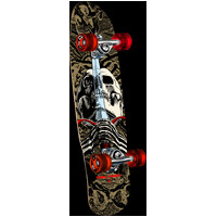 Powell Peralta Mini Skull And Sword Gold Cruiser Skateboard