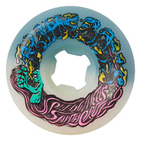 Santa Cruz Hairballs Skateboard Wheels White/Blue 53mm 95a (4 PACK) image