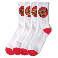 Santa Cruz Classic Dot Crew Youth Socks 4 Pack - Size 2-8