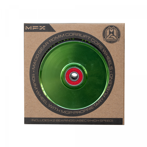 Madd Gear 110mm Corrupt Wheels - Pair / Green