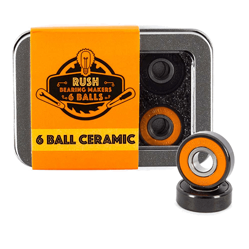 Rush Ceramic 6 Ball Skateboard Bearings - 8 Pack
