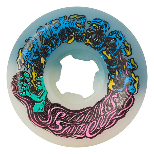 Santa Cruz Hairballs Skateboard Wheels White/Blue 53mm 95a (4 PACK)
