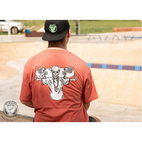 SIK LADZ Skater Tee | Coral - Small